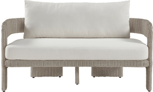 Sandbay - Olefin Water Resistant Fabric And Wicker Outdoor Patio Loveseat