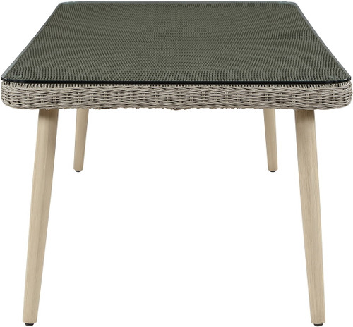 Seacrest - Tempered Glass Top And Wicker Outdoor Patio Dining Table