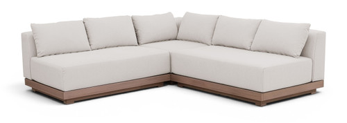 Solace - Olefin Performance Fabric 3 Piece Outdoor Patio Modular Sectional (2 Loveseats & Corner Chair)