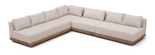 Solace - Olefin Performance Fabric 4 Piece Outdoor Patio Modular Sectional