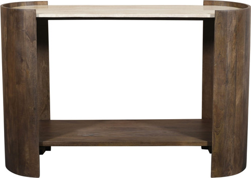 Solstice - Travertine And Mango Wood Table