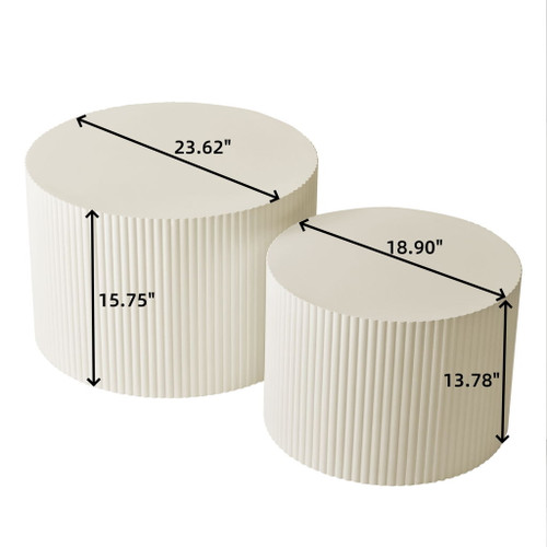 Wave Stripe Nesting Coffee Table (Set of 2)