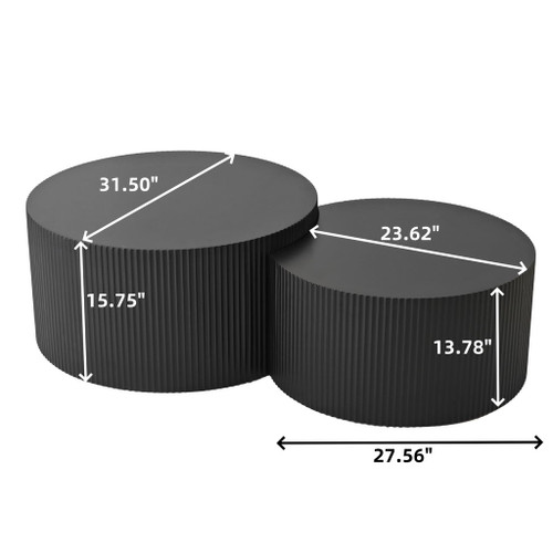 Wave Stripe Nesting Coffee Table (Set of 2)