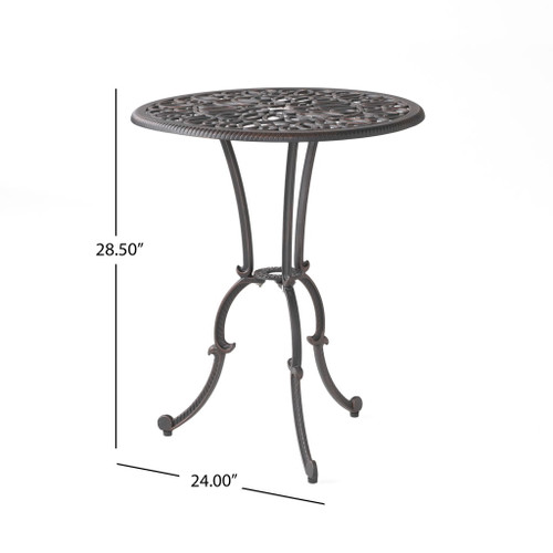 Charleston 3 Pieces Cast Bistro Set - Copper