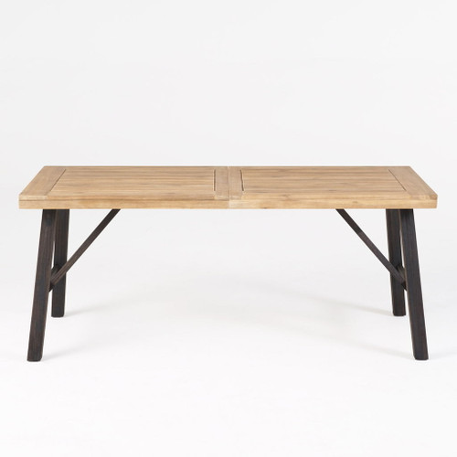 Outdoor Dining Set With 2 Bench And 1 Dining Table - Light Brown