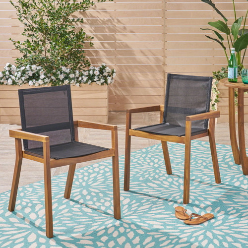 Belfast - Dining Chair With Acacia Wood Frame And Seating (Set of 2)