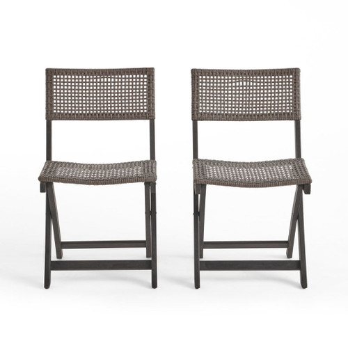 Bistro Foldable Chair With Wicker Backrest