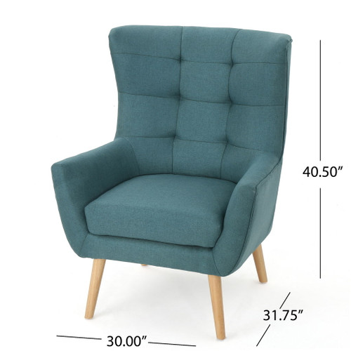 Club Chair With Rubberwood Legs