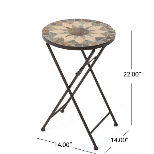 Silvester - End Table - Beige / Black