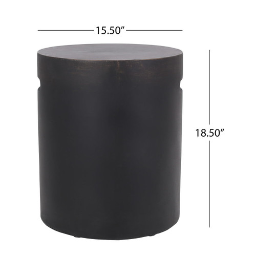Outdoor End Table With Cutout Handle - Copper