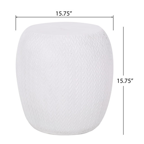 Outdoor Lightweight, Concrete Side Table - Antique White