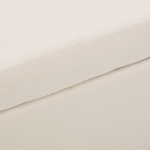 Upholstered Storage Ottoman With Nailhead Trim - Beige