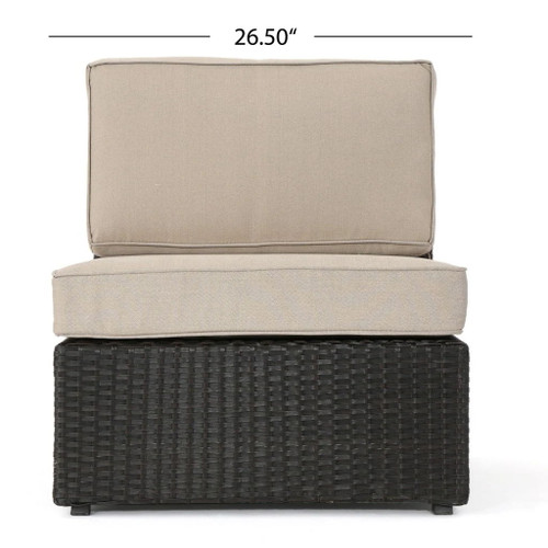 Santa Cruz - 8 Piece Outdoor Sectional Set - Dark Brown