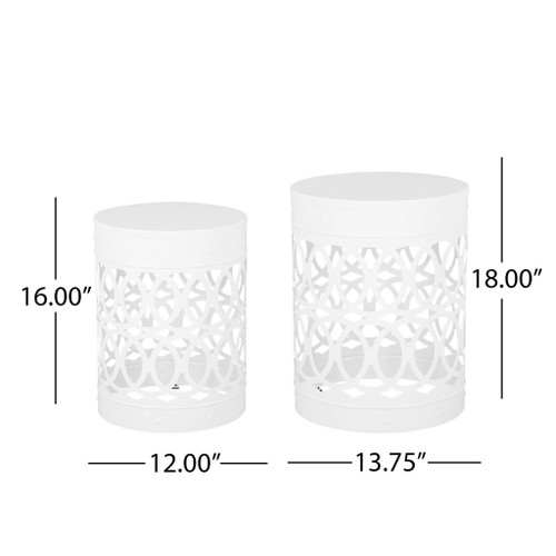 Outdoor Metal S/2 End Table