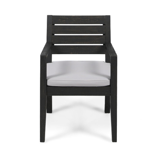 Outdoor 6 Seater Dining Set With Bench - Dark Gray / Light Gray