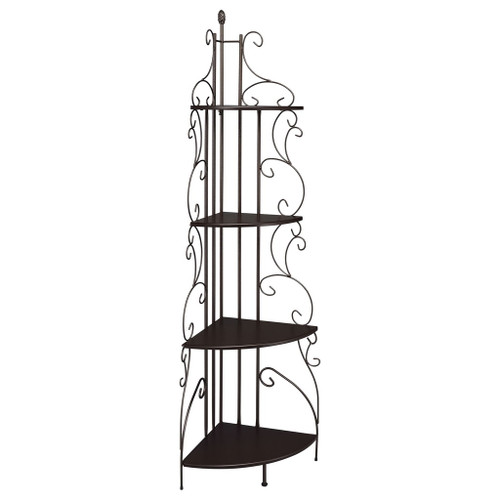 4 Shelf Corner Bookcase - Cappuccino