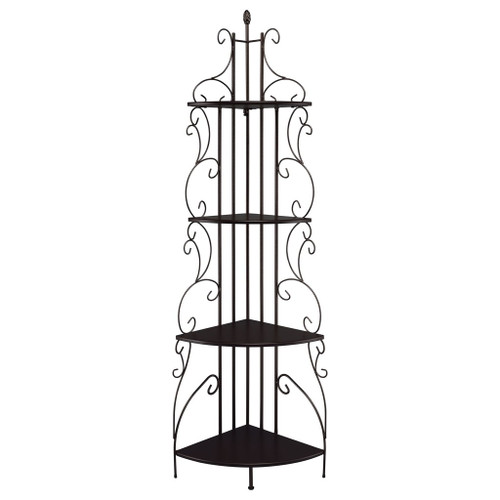 4 Shelf Corner Bookcase - Cappuccino