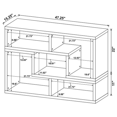 Convertable L-Shaped Bookcase With Open Shelves - White