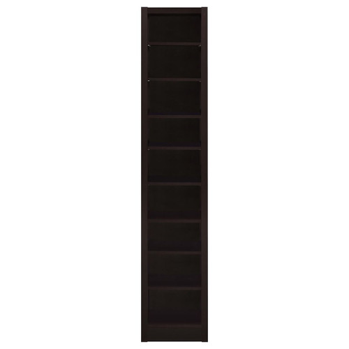 Rectangular Bookcase Tall Slim Storage With 9 Shelves - Brown