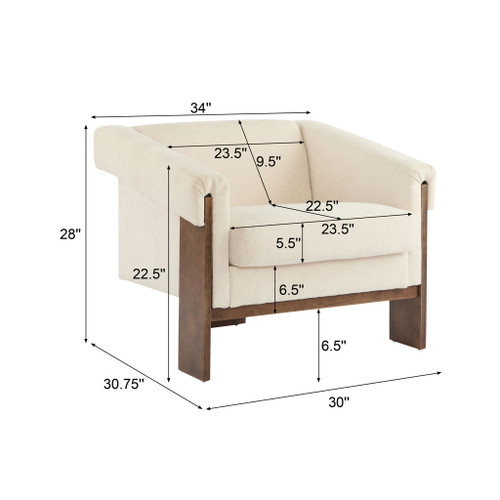 Sierra - Vintage Modern Accent Chair With Deep Cushions And Wide Armrests