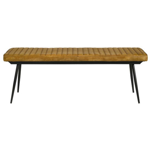 Tufted Cushion Side Bench With Tapered Legs