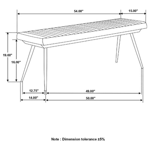 Tufted Cushion Side Bench With Tapered Legs