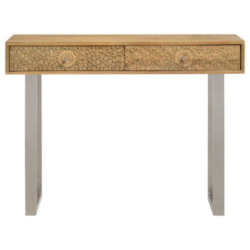 Harmony - 2 Drawer Table With Sled Base In Tones Accents - Natural