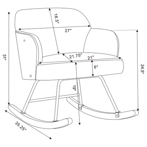 Valera - Upholstered Mid Back Rocking Chair