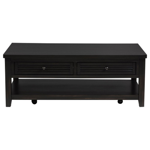 Sutter - 2 Drawer Rectangular Coffee Table - Dark Brown