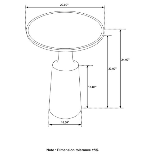 Stain Pedestal Accent Round Table With Lipped Top - Black