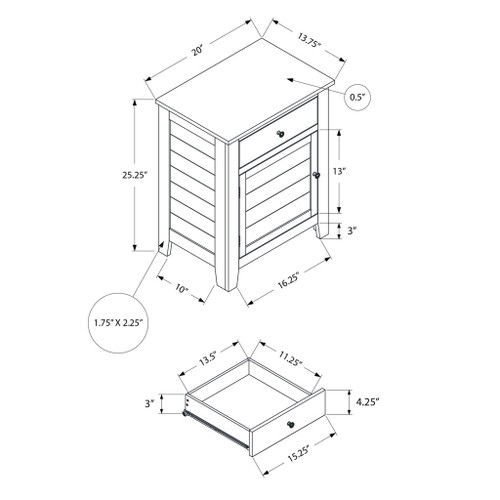 Accent Table With Storage Drawer - Blue