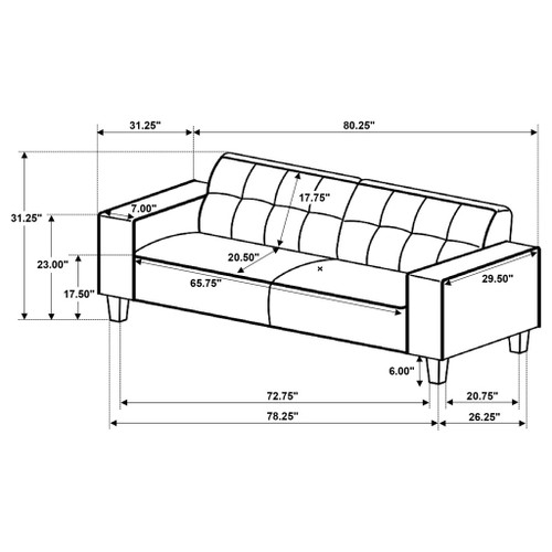 Evoke - Upholstered Tufted Sofa - Greige