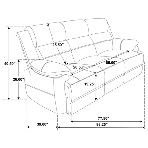 Worthington - Padded Arm Sofa - Dark Brown