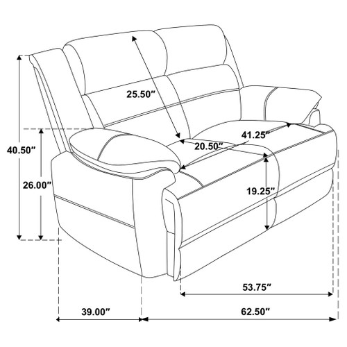 Worthington - Padded Arm Loveseat - Dark Brown