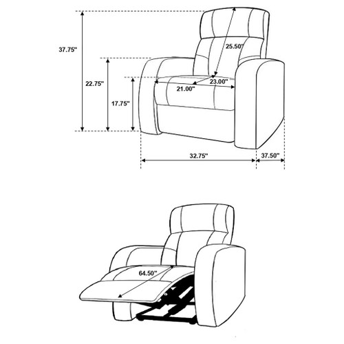 Greenfield - 3 Seater Home Theater With Storage - Black