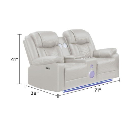 Challenger - LED Power Recliner Loveseat