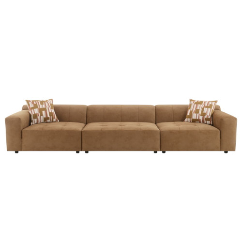 Modular Sofa Set With 2 Matching Toss Pillows - Chocolate