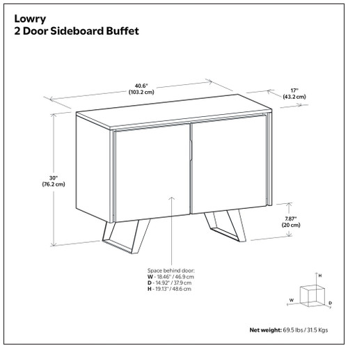 Lowry - 2 Door Sideboard Buffet - Brown