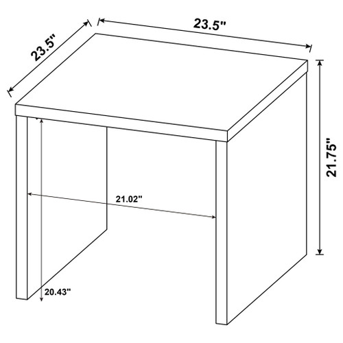 Canyon - Square Side Table - Black