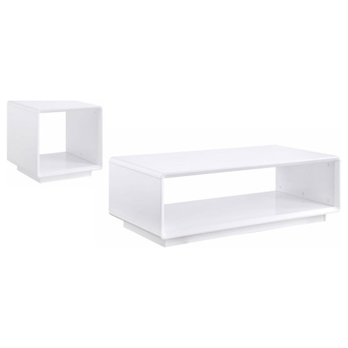 Fletcher - 2 Piece Coffee And End Table Set - Gloss White