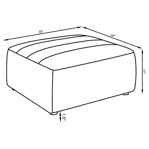 Ortega - Square Ottoman - Charcoal
