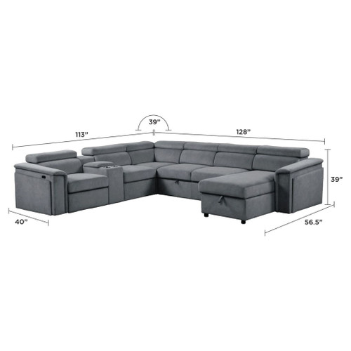 Harvey - Power Recliner Sleeper Sectional