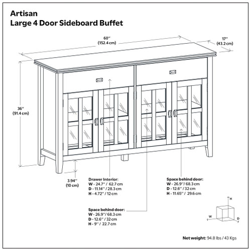 Artisan - 4 Door Sideboard Buffet