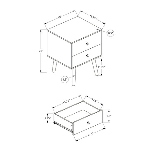 Accent Table & Storage Drawers - Black
