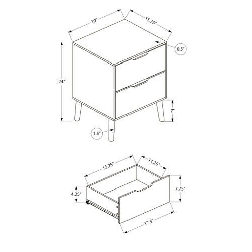 Accent Table With Storage Drawers - Natural
