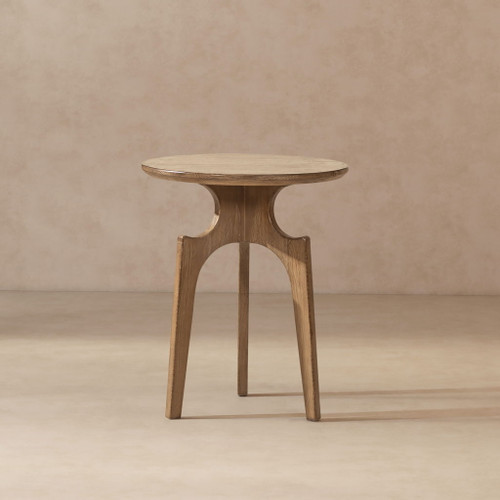 Carmel - Round Side Table - Antique Brown