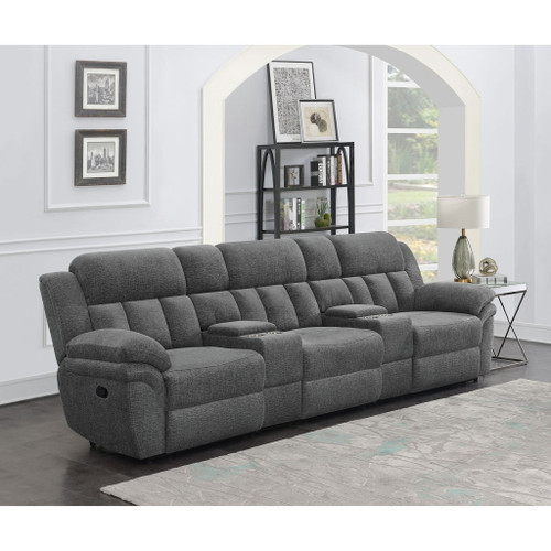 Divine - 5 Piece Power Reclining Home Theater Seating Set With Memory Foam Cushions And Storage Consoles