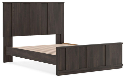 Shaehartin - Queen Panel Platform Bed - Dark Brown