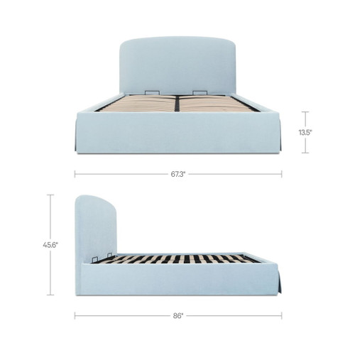 Joan - Queen Storage Bed - Light Blue