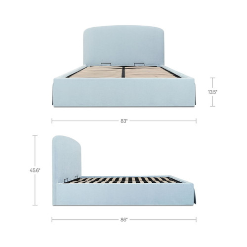 Joan - King Storage Bed - Light Blue